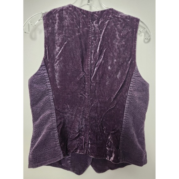 J Jill Corduroy Velvet Purple Vest Small Single Breast Lined City‎ Classic Boho - Picture 6 of 9